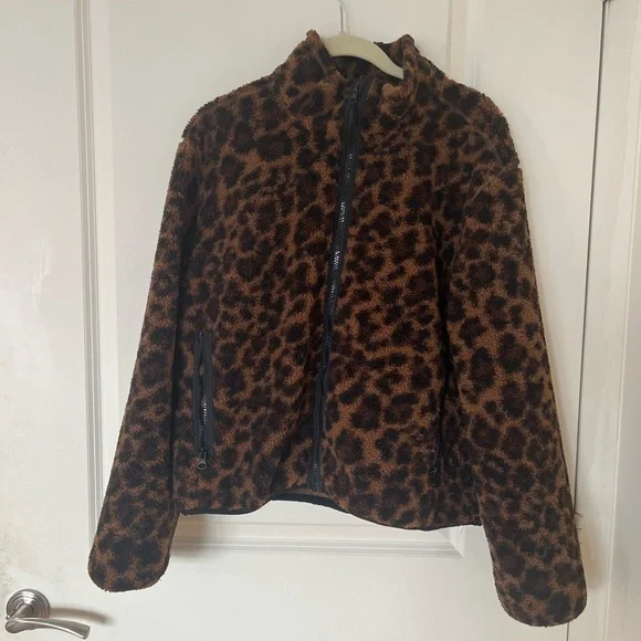 AYR Brown Leopard Print Teddy Jacket - Picture 3 of 7